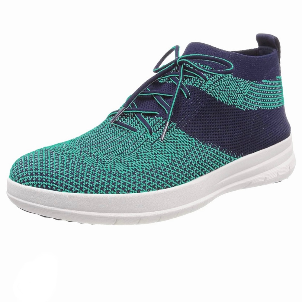 Fitflop Uberknit High Tops Men’s 10 Midnight Navy / Parakeet Green